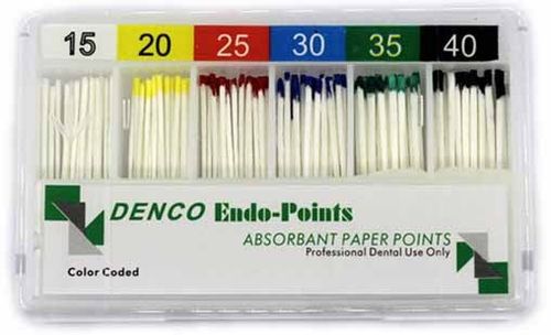 Puntas de papel Endodoncia Denco Surtido 15-40 200U