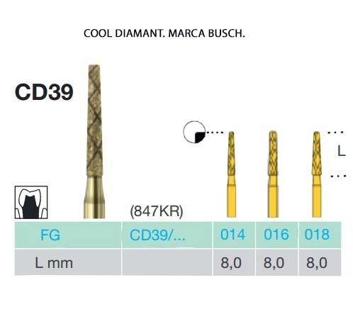 FRESAS TURBINA BUSCH FG CD39 COOL DIAMANT