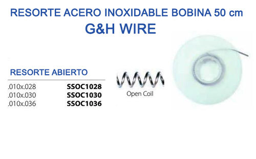 RESORTE ABIERTO ACERO INOXIDABLE 50cm G&amp;H