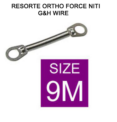 RESORTE ORTHO FORCE NITI 9mm MEDIO G&H WIRE 10 Ud.