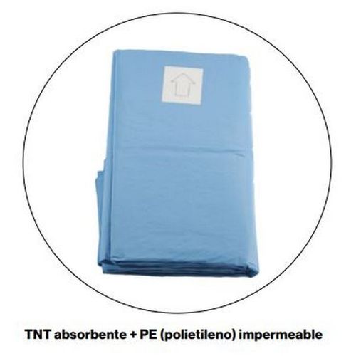 Talla Esteril Impermeable Absorbente Azul 50x75cm 100U Omnia 12.T1386