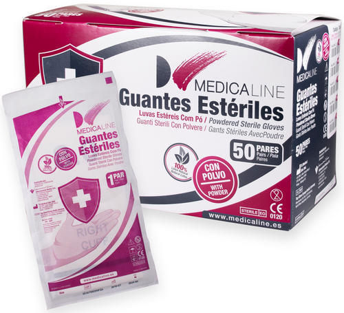 Guantes Latex Esteriles Medicaline C/P Talla 6 50 Pares