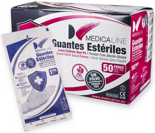 Guantes Latex Esteriles Medicaline S/P Talla 6 50 Pares