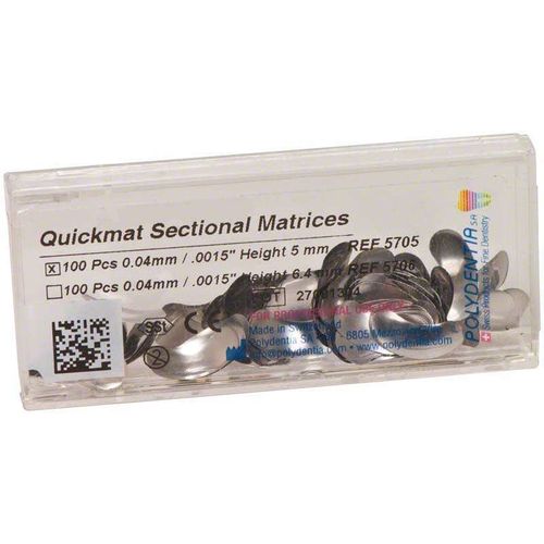 Quickmat Polydentia 0,04/5mm Premolar 100U 5705 Matrices